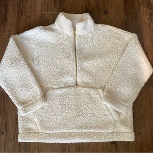 Cozy White Sherpa Pullover Aerie M